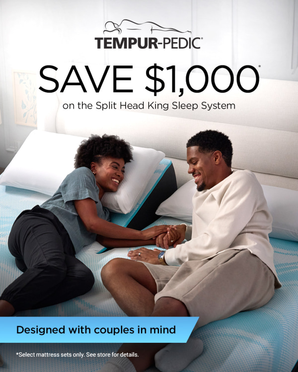 Tempur-Pedic save $1,000 on select Split Head King sleep systems